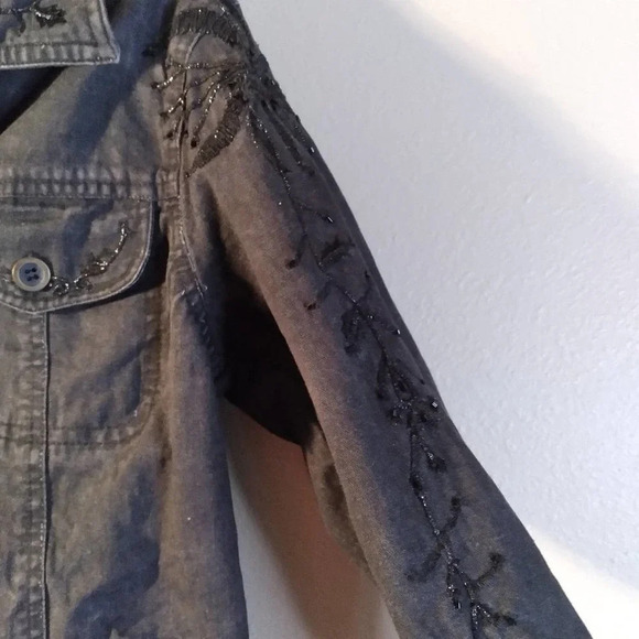 Coldwater Creek Denim Embroidered Jean Jacket - Picture 7 of 13
